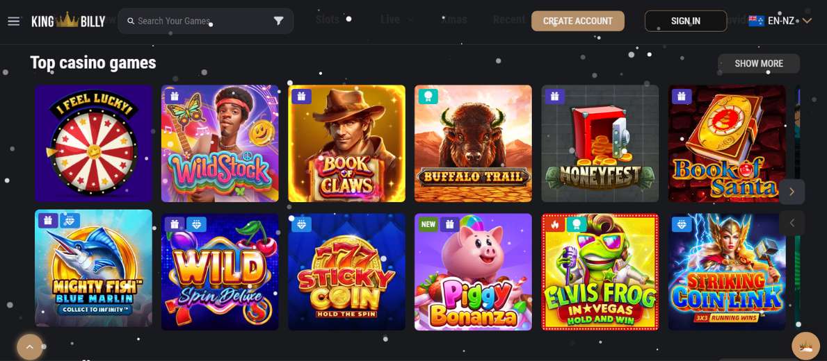 King Billy's Top Casino Games