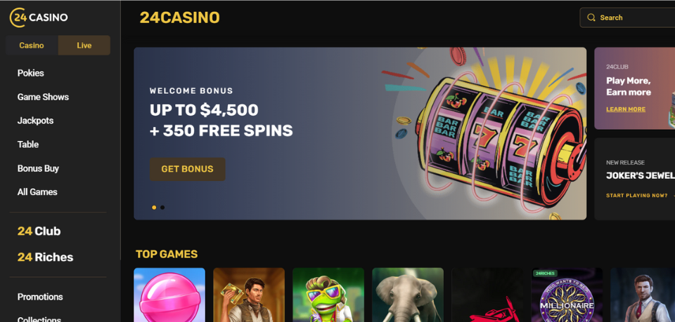 24Casino HomePage Bet Kiwi New Zealand