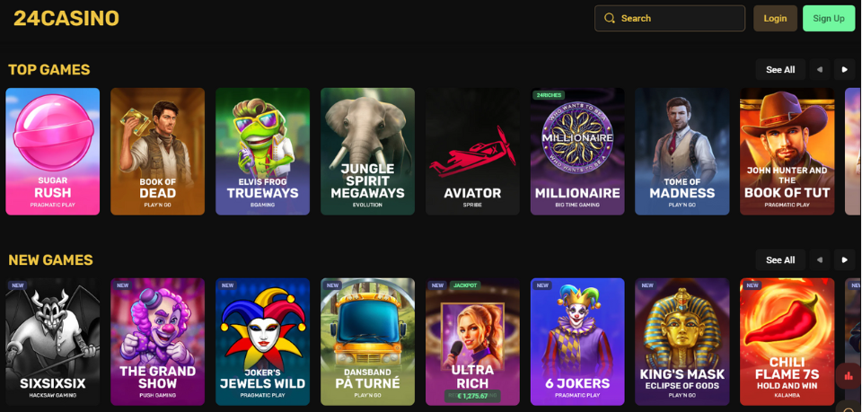 24Casino Game Sekection