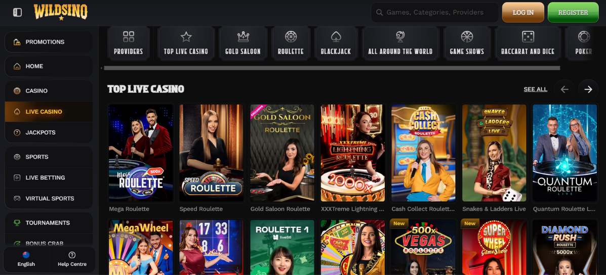 Wildsino Live Casino Games