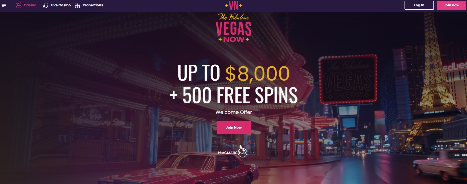 Vegas Now Screenshot HomePage