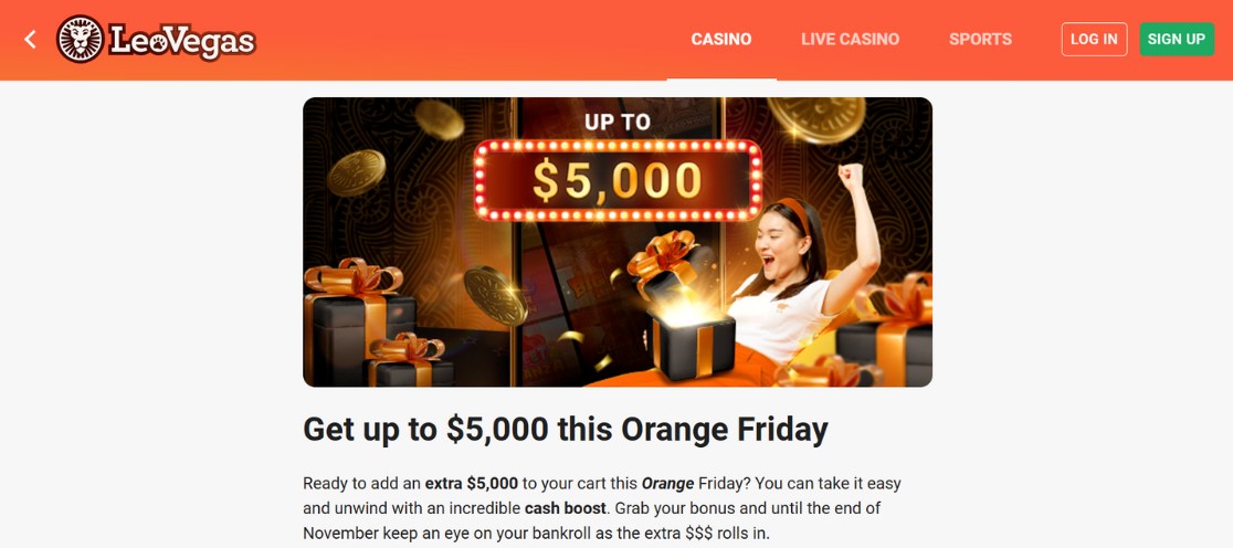 LeoVegas Casino Black Friday Bonus