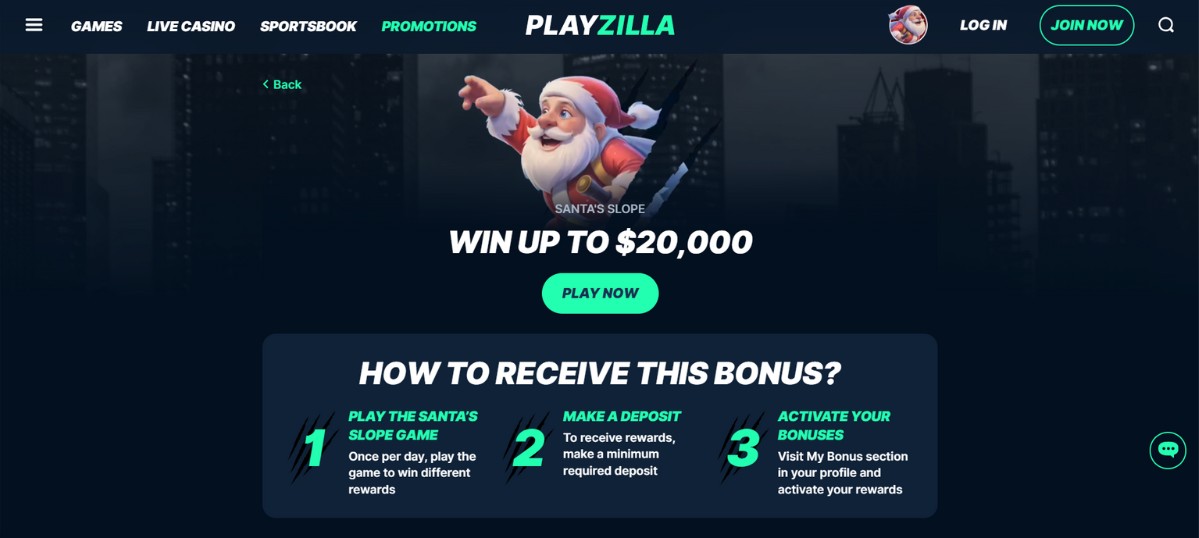 Playzilla Christmas-Casino Bonus