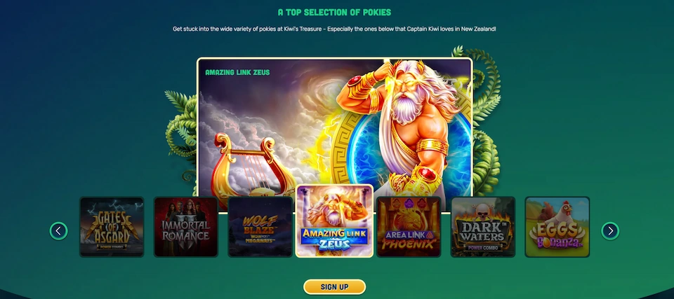 Pokies at Kiwi's Treasure Casino