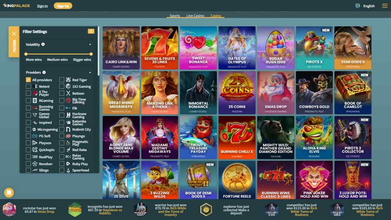 KingPalace Casino Slot Collection