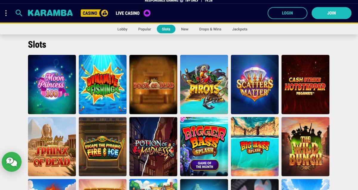 karamba casino games