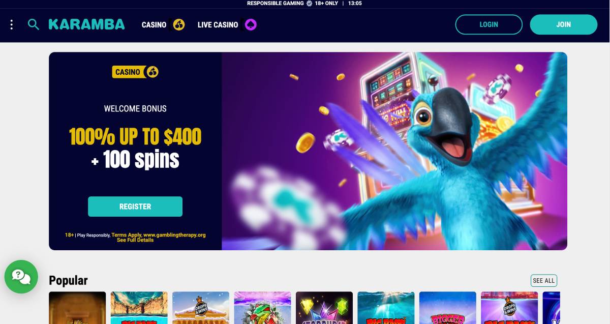 karamba casino homepage