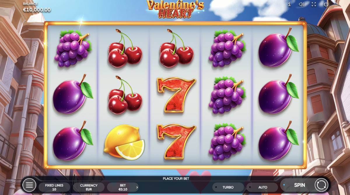 valentines heart pokie